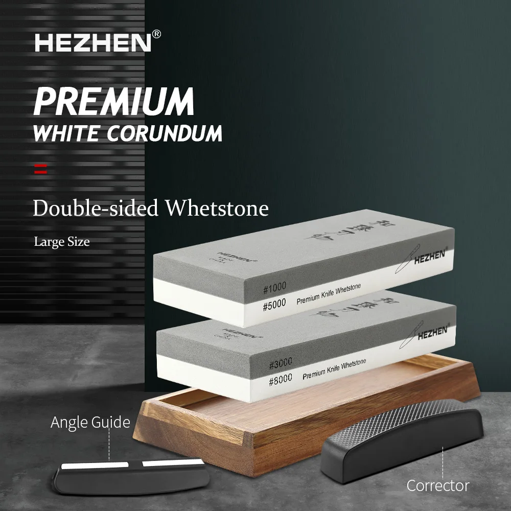HEZHEN Kitchen Knife Grinding Stone Diamond Sharpening Surface Whetstone 1000/5000 3000/8000 Grit Sharpener With Angle Guide
HEZHEN Kitchen Knife Grinding Stone Diamond Sharpening Surface Whetstone 1000/5000 3000/8000 Grit Sharpener With Angle Guide