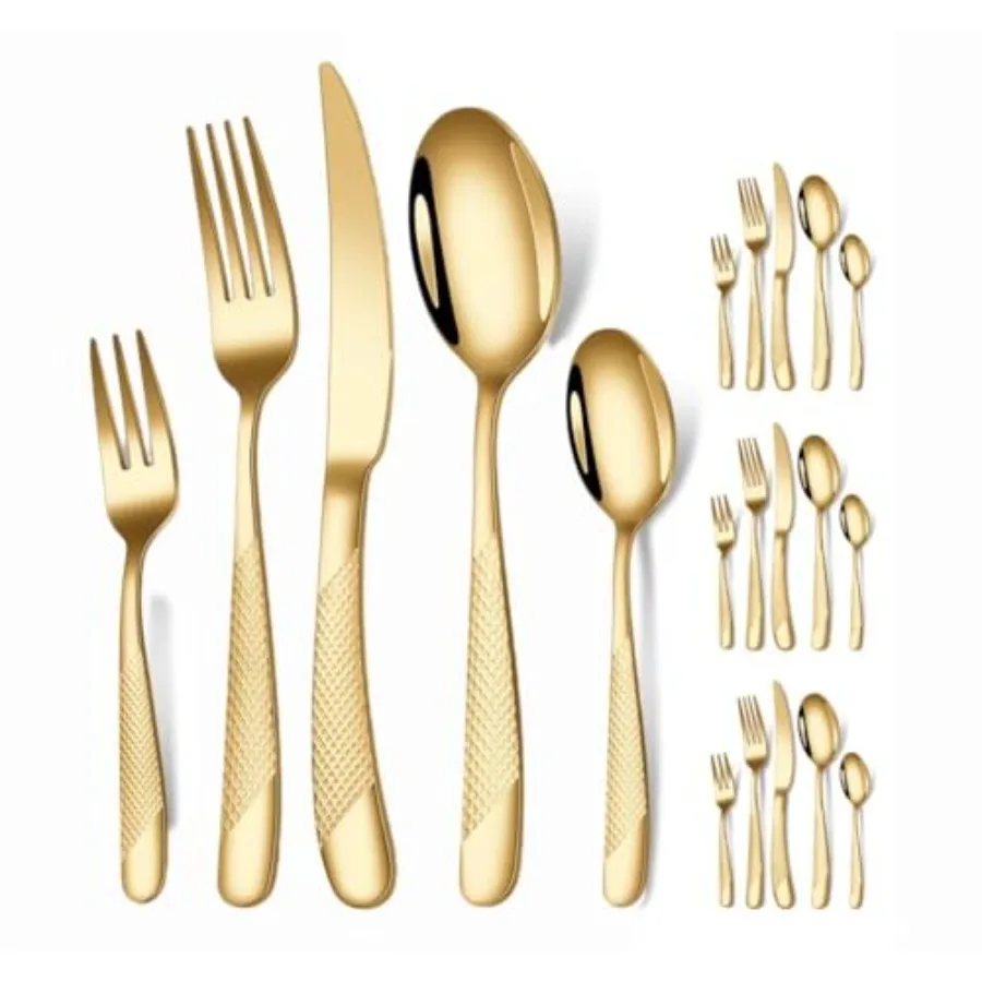 20 Pieces Stainless Steel Cutlery Set - Cutlery with Knife/Spoons/Forks - Tableware Cutlery for Kitchen, H
20 Pieces Stainless Steel Cutlery Set - Cutlery with Knife/Spoons/Forks - Tableware Cutlery for Kitchen, H