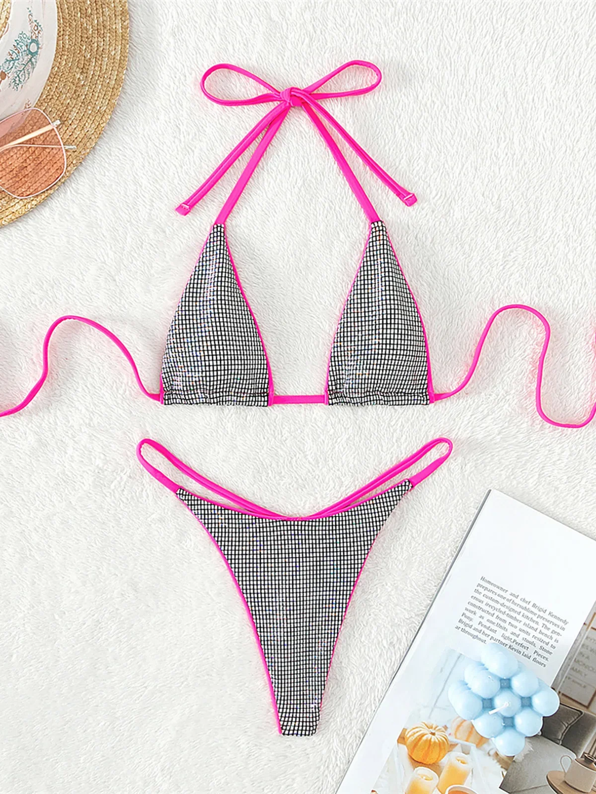 Extreme Mini Micro Thong Halter Plaid Bikini Female Swimsuit Women Swimwear Two-pieces Bikini set Bather Bathing Suit Swim K5084
Extreme Mini Micro Thong Halter Plaid Bikini Female Swimsuit Women Swimwear Two-pieces Bikini set Bather Bathing Suit Swim K5084