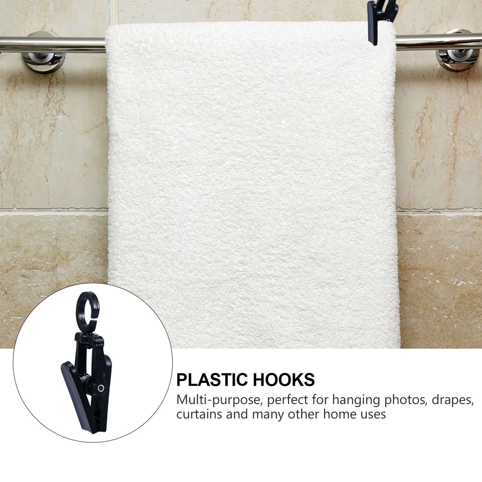50pcs Black Hooks Small Clips 360 Degree Rotatable Swivel Curtain Clips Design Office Storage
50pcs Black Hooks Small Clips 360 Degree Rotatable Swivel Curtain Clips Design Office Storage