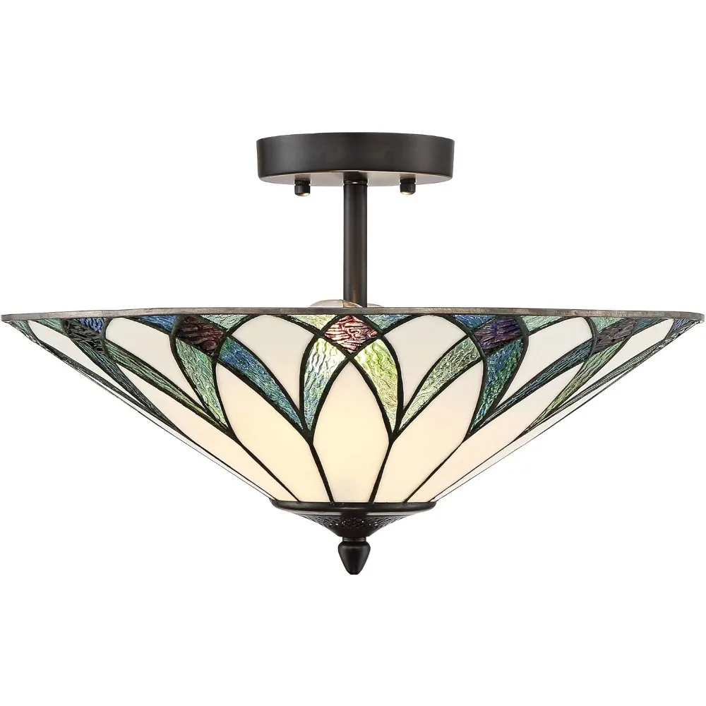 Style Close to Ceiling Light Semi Flush Mount Fixture 18" Wide 2-Light Bronze Blue Green Art Glass Shade Cottage Core Bedroom
Style Close to Ceiling Light Semi Flush Mount Fixture 18" Wide 2-Light Bronze Blue Green Art Glass Shade Cottage Core Bedroom