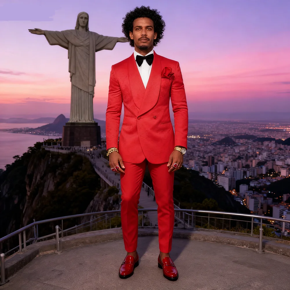 2 PCS Men's Smart Casual Solid Formal Tuxedo Suits with Shawl Lapel Double Breasted Jacket And Pants for Business And Wedding
2 PCS Men's Smart Casual Solid Formal Tuxedo Suits with Shawl Lapel Double Breasted Jacket And Pants for Business And Wedding