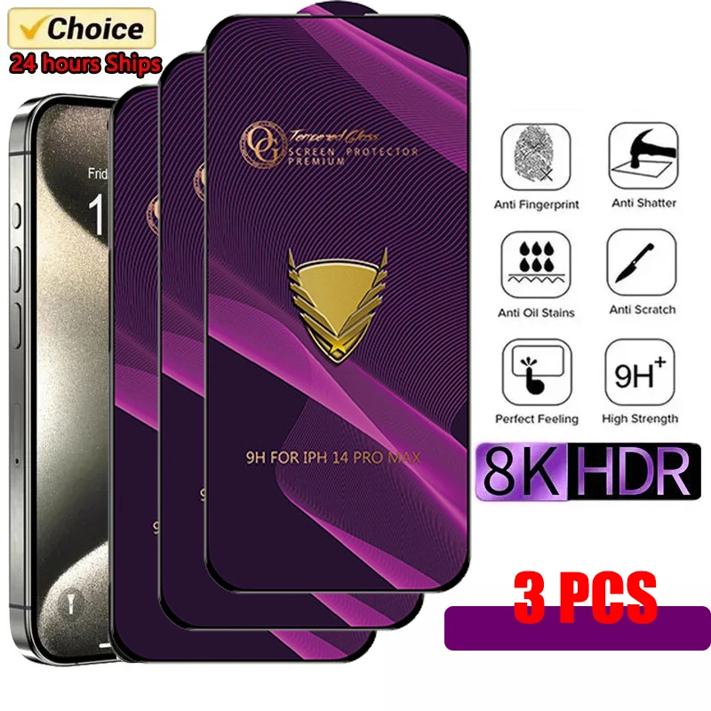 3PCS 9H Screen Protector Tempered Glass Case For iPhone 15 14 13 11 12 Pro Max Mini X XS Max XR 7 8 Plus Glass Tempered Film
3PCS 9H Screen Protector Tempered Glass Case For iPhone 15 14 13 11 12 Pro Max Mini X XS Max XR 7 8 Plus Glass Tempered Film