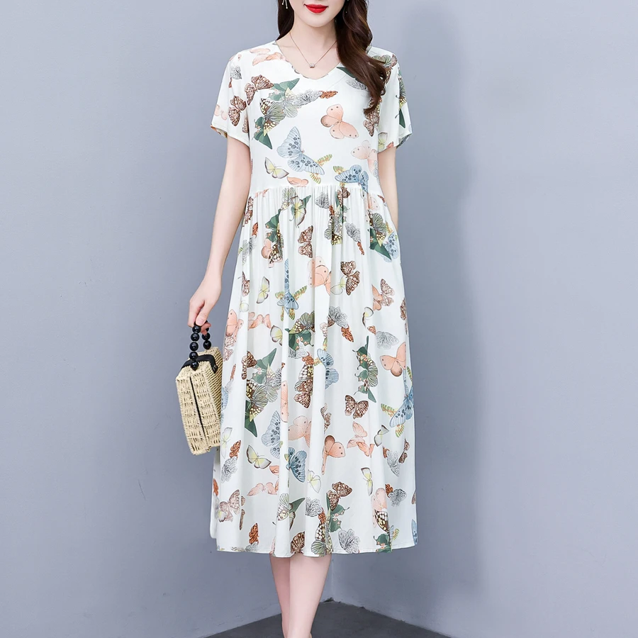 New Arrival Casual Summer Dress For women 2024 Female Elegant Print Loose O-Neck Women Clothing Dresses Plus Size
New Arrival Casual Summer Dress For women 2024 Female Elegant Print Loose O-Neck Women Clothing Dresses Plus Size