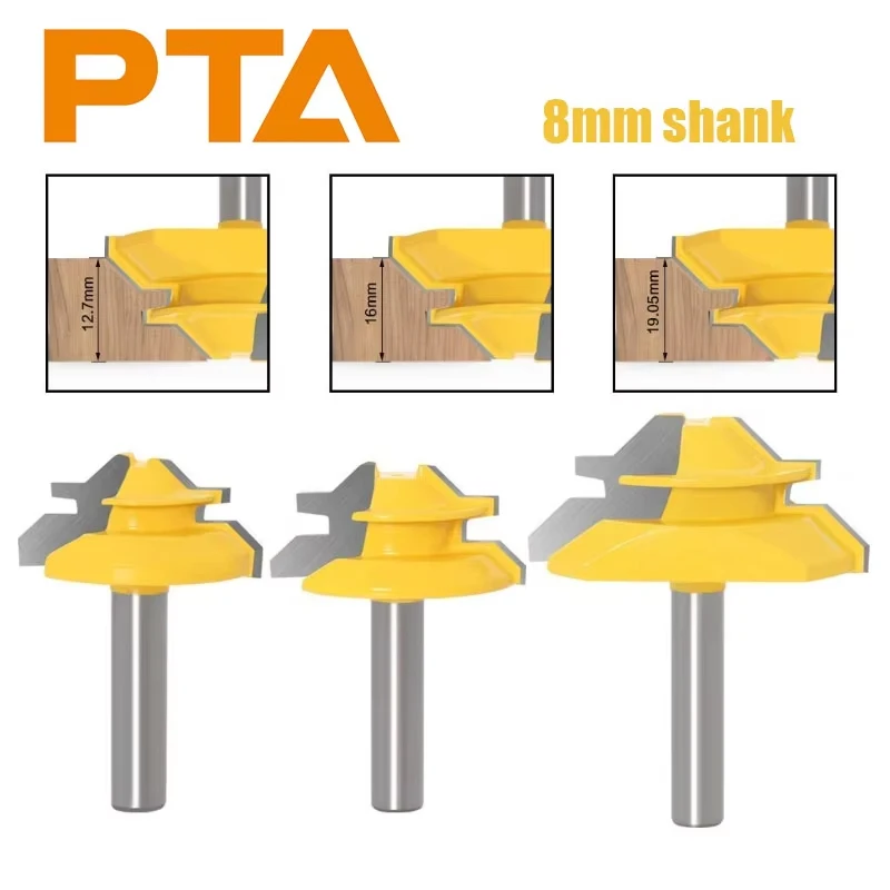 45 Degree Lock Miter Router Bit 8mmShank Woodworking Tenon Milling Cutter Tool Drilling Milling For Wood Carbide Alloy
45 Degree Lock Miter Router Bit 8mmShank Woodworking Tenon Milling Cutter Tool Drilling Milling For Wood Carbide Alloy