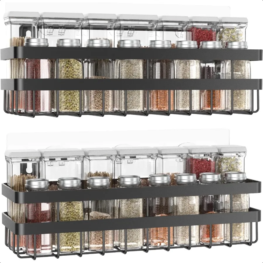 Spice Rack Seasoning Organizer 4.5"x4.8"x11.8" for Cabinet or Wall Mount Screw or Adhesive Hanging Spice Rack for Kitchen Cabin
Spice Rack Seasoning Organizer 4.5"x4.8"x11.8" for Cabinet or Wall Mount Screw or Adhesive Hanging Spice Rack for Kitchen Cabin