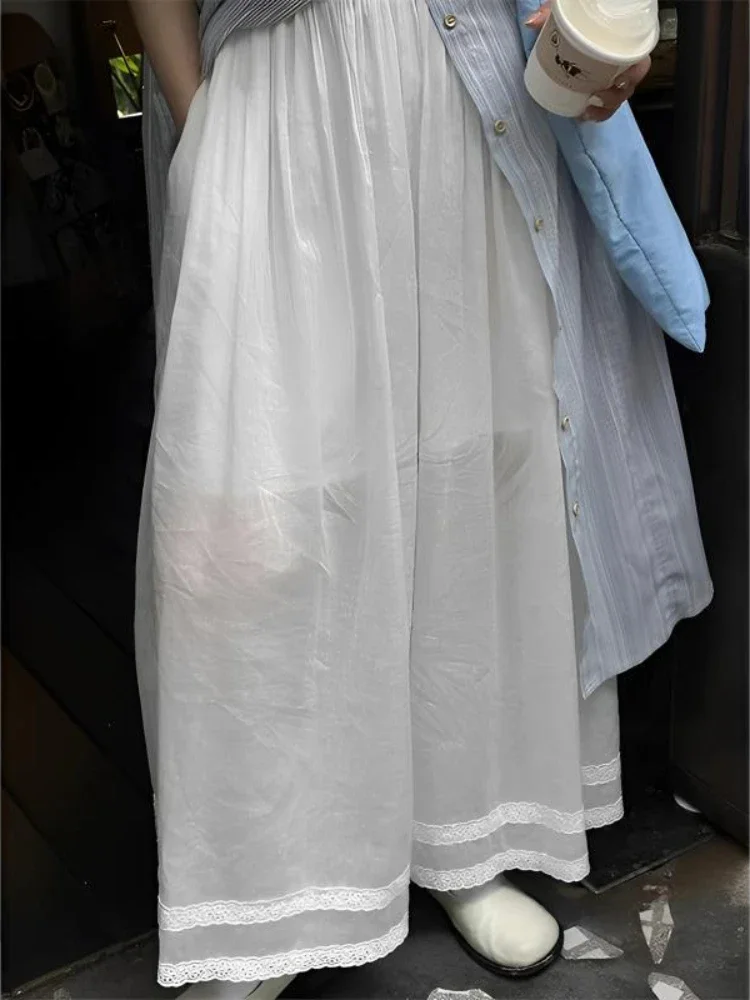 Deeptown White Women Skirt Pants Japanese Style Casual Wide Leg Pants Casual Kawaii Sweet Lace Oversized Calf-Length Trousers
Deeptown White Women Skirt Pants Japanese Style Casual Wide Leg Pants Casual Kawaii Sweet Lace Oversized Calf-Length Trousers