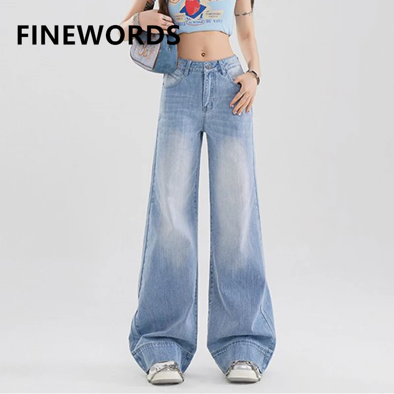 FINEWORDS Casual Wide Leg High Waist Flared Jeans Women Easymatch Blue Jeans Retro Streetwear Washed Bell Bottom Jeans
FINEWORDS Casual Wide Leg High Waist Flared Jeans Women Easymatch Blue Jeans Retro Streetwear Washed Bell Bottom Jeans