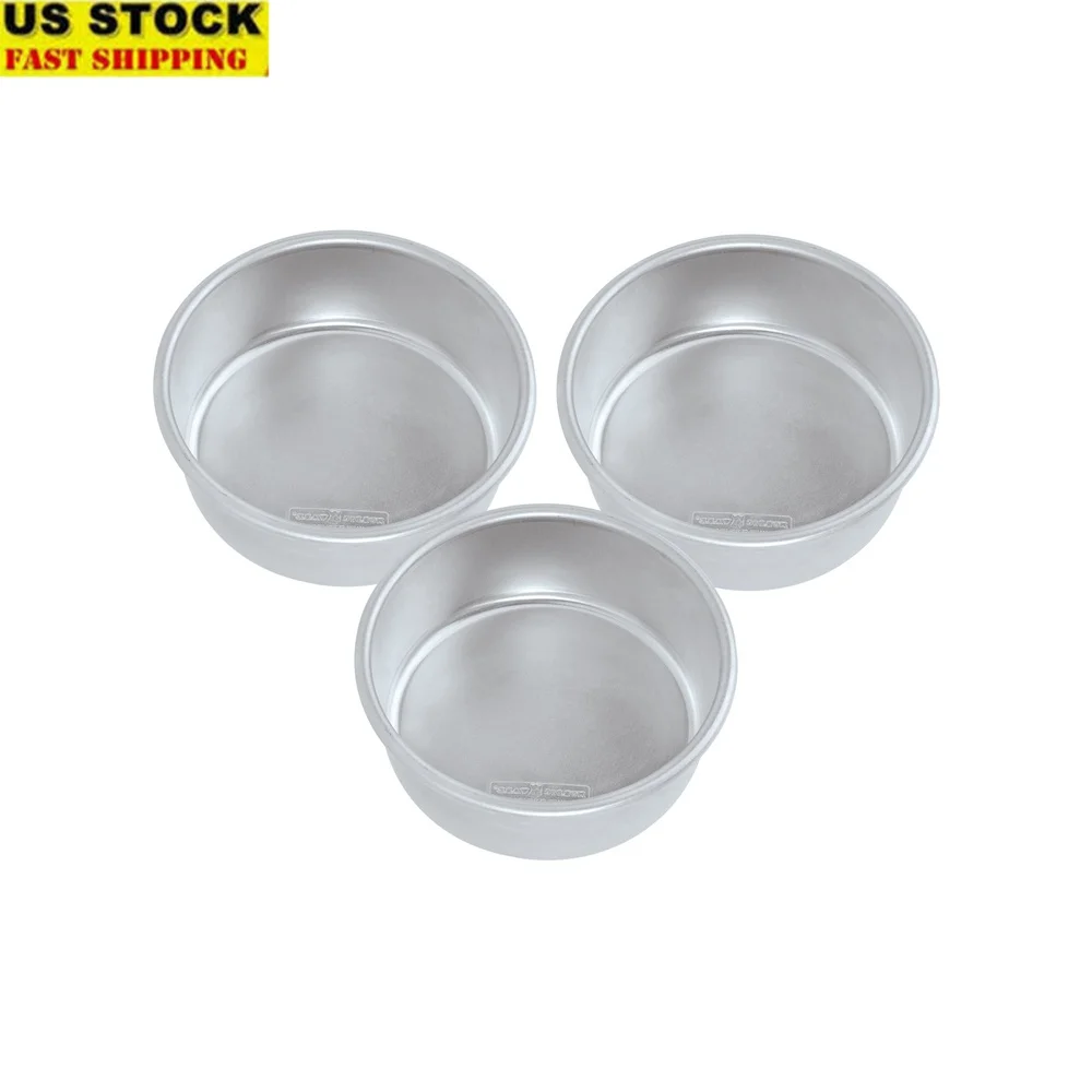 3pc Natural Aluminum Round Cake Pan Set 6in Professional Baking Pans Non-Stick Rolled Rim Perfect Layer Cakes
3pc Natural Aluminum Round Cake Pan Set 6in Professional Baking Pans Non-Stick Rolled Rim Perfect Layer Cakes