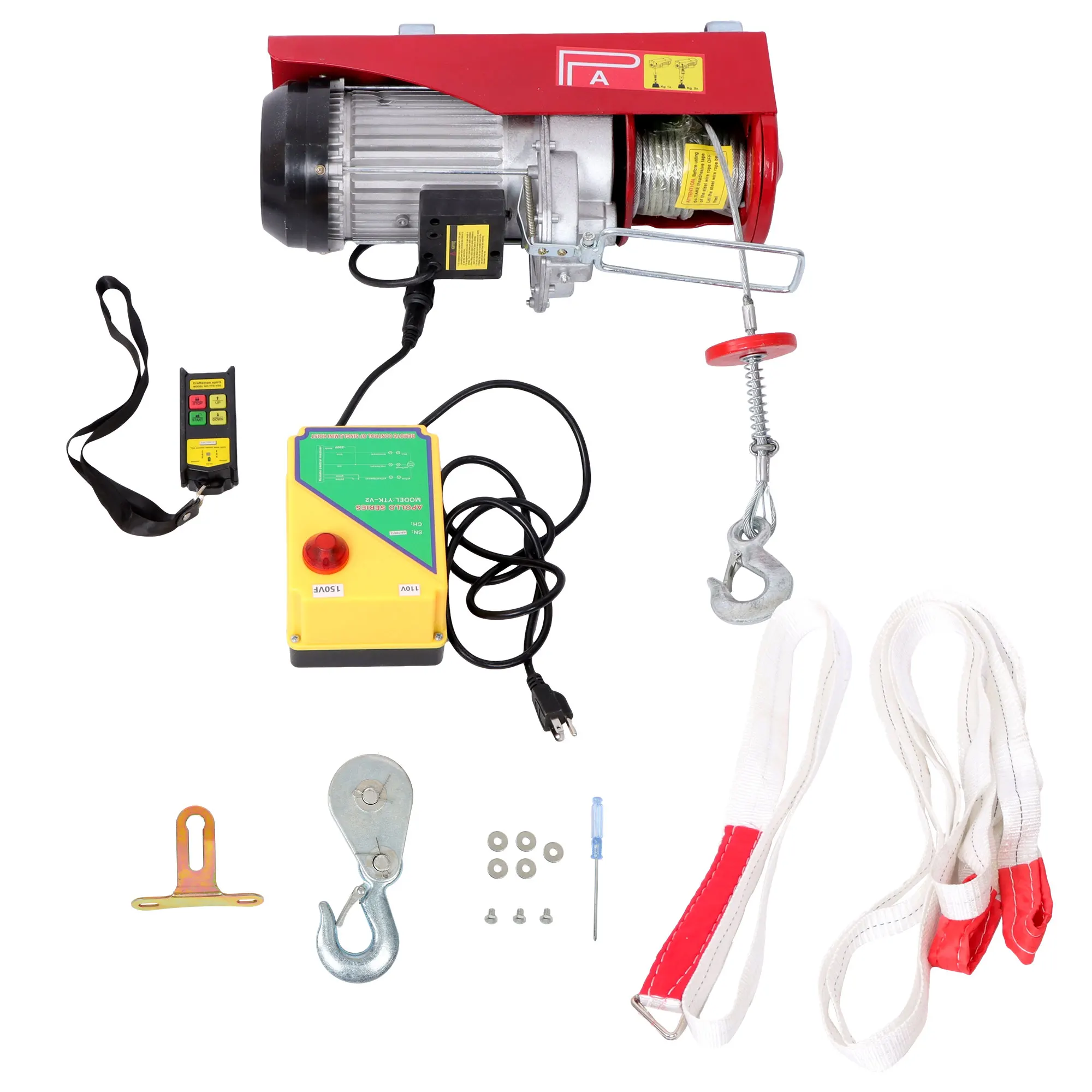 Электрическая таль 2200 фунтов, 1600 Вт, 110 В, с беспроводным пультом дистанционного управления, высота подъема одним кабелем 40 футов и двигатель из чистой меди
Электрическая таль 2200 фунтов, 1600 Вт, 110 В, с беспроводным пультом дистанционного управления, высота подъема одним кабелем 40 футов и двигатель из чистой меди