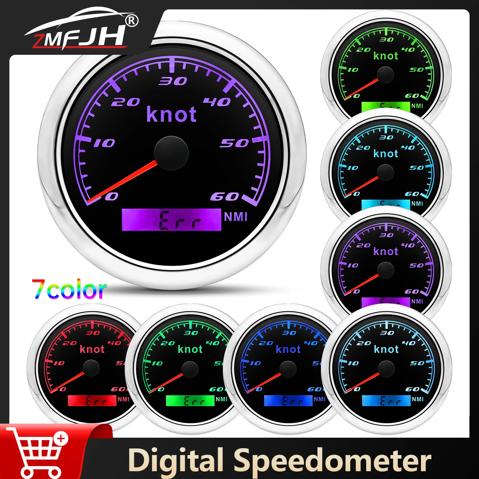 85mm 0-60 Knot Speedometer 7 Colors Backlight Speed Meter Indicator For Marine Car Boat Motorcycle Speed Gauge 12V 24V
85mm 0-60 Knot Speedometer 7 Colors Backlight Speed Meter Indicator For Marine Car Boat Motorcycle Speed Gauge 12V 24V