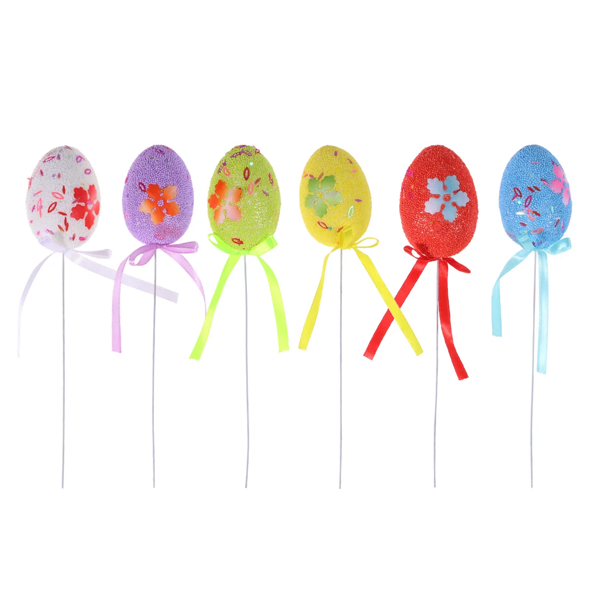 6Pcs Glitter Easter Egg Picks Bright Spring Decorations with Sequins Bows for Baskets Pots Bouquets Party Home Display
6Pcs Glitter Easter Egg Picks Bright Spring Decorations with Sequins Bows for Baskets Pots Bouquets Party Home Display
