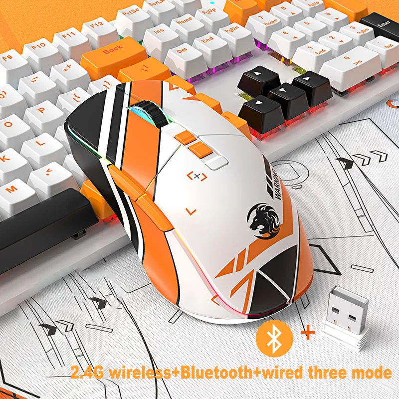 RGB Backlight Wireless Mouse 2.4G/Bluetooth/Wired Tri-Mode Rechargeable Mute Laptops Gaming Mouse 5-speed DPI Long Batter Life
RGB Backlight Wireless Mouse 2.4G/Bluetooth/Wired Tri-Mode Rechargeable Mute Laptops Gaming Mouse 5-speed DPI Long Batter Life