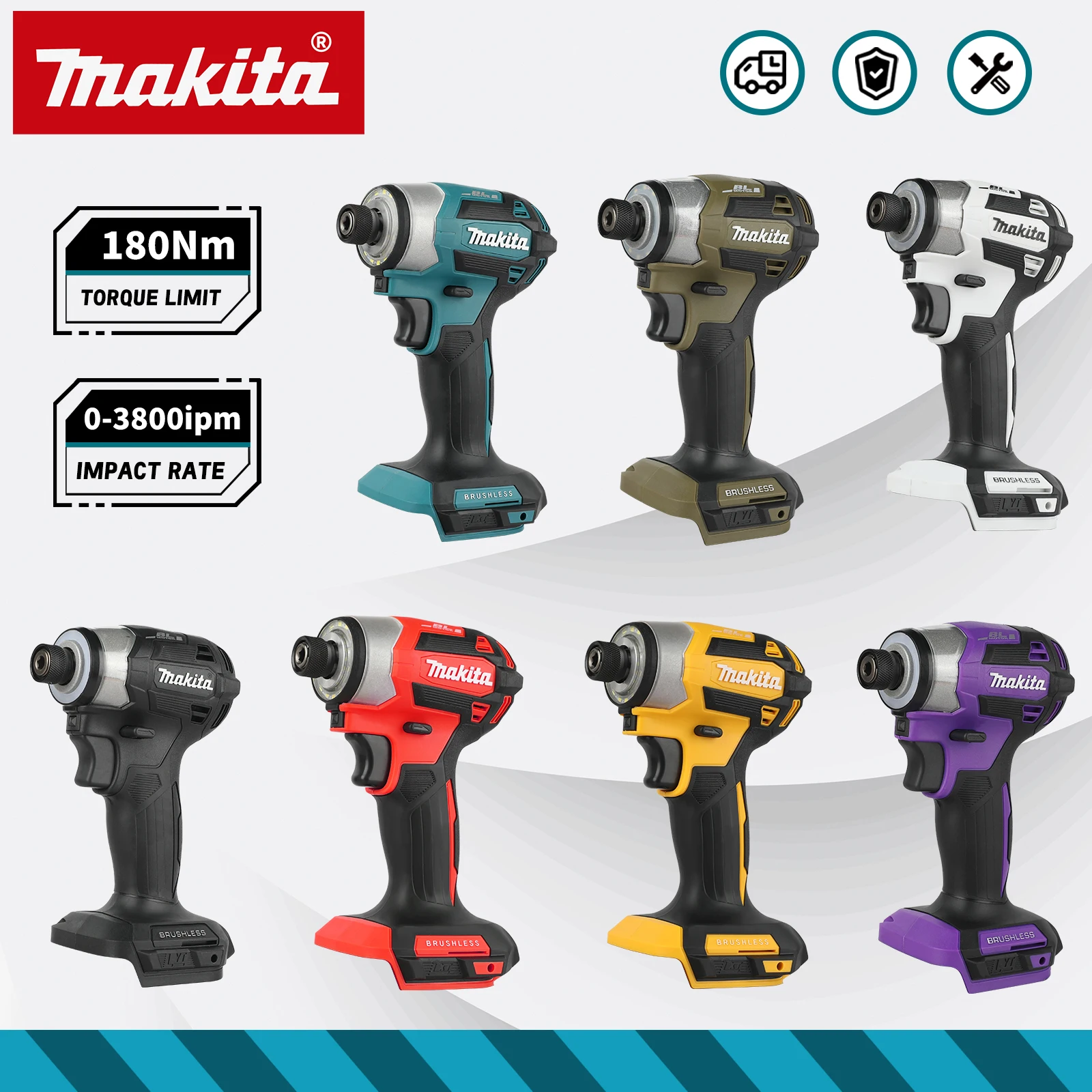 Аккумуляторный ударный гайковерт Makita 18 В DTD173, крутящий момент 180 Нм, 0-3800ipm, 6,0 Ач, аккумулятор, противоскользящая ручка для строительной отвертки
Аккумуляторный ударный гайковерт Makita 18 В DTD173, крутящий момент 180 Нм, 0-3800ipm, 6,0 Ач, аккумулятор, противоскользящая ручка для строительной отвертки