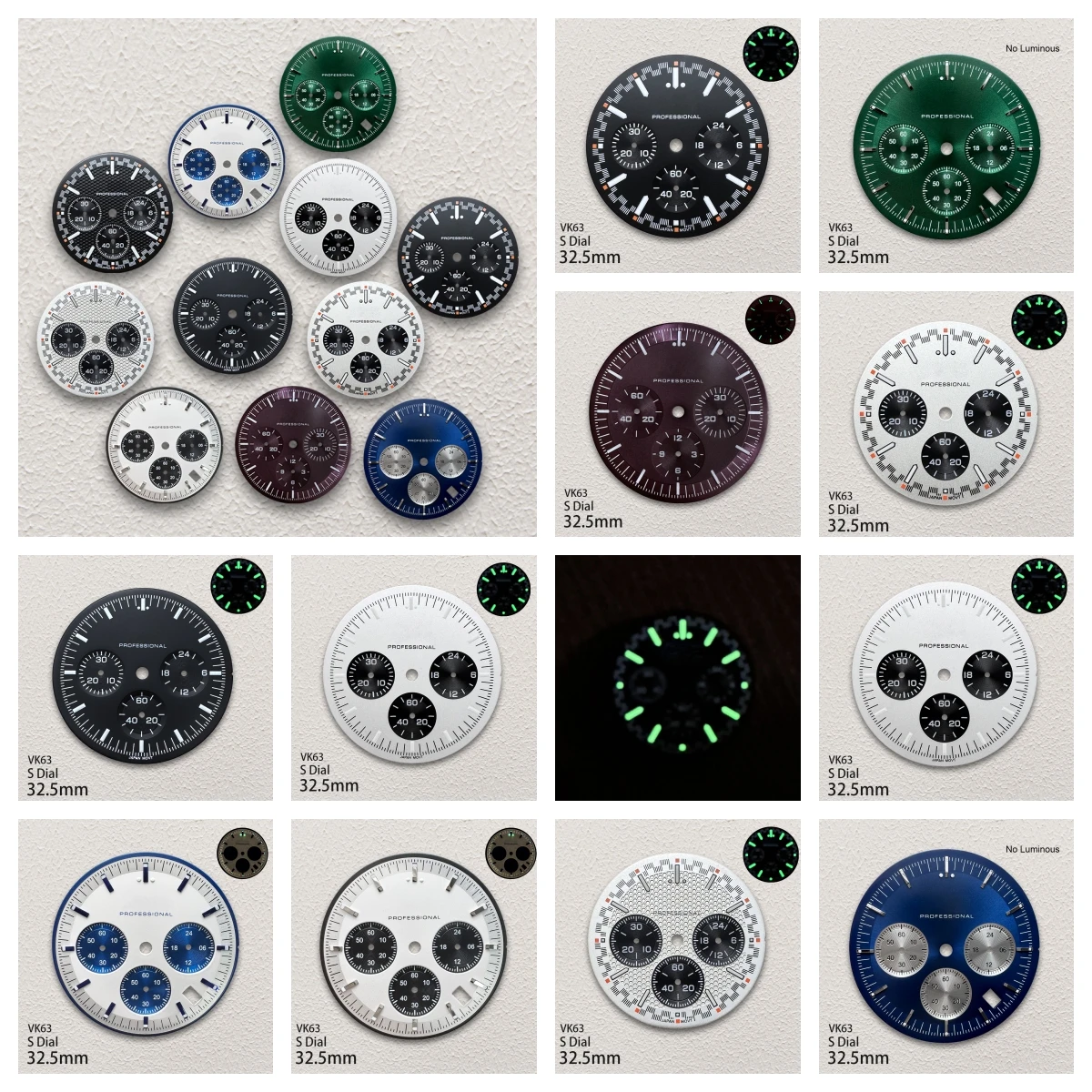 32.5mm S Logo Dial Fit VK63 Movement Green Luminous Speed High-Quality Dial Watch Modification Accessories
32.5mm S Logo Dial Fit VK63 Movement Green Luminous Speed High-Quality Dial Watch Modification Accessories