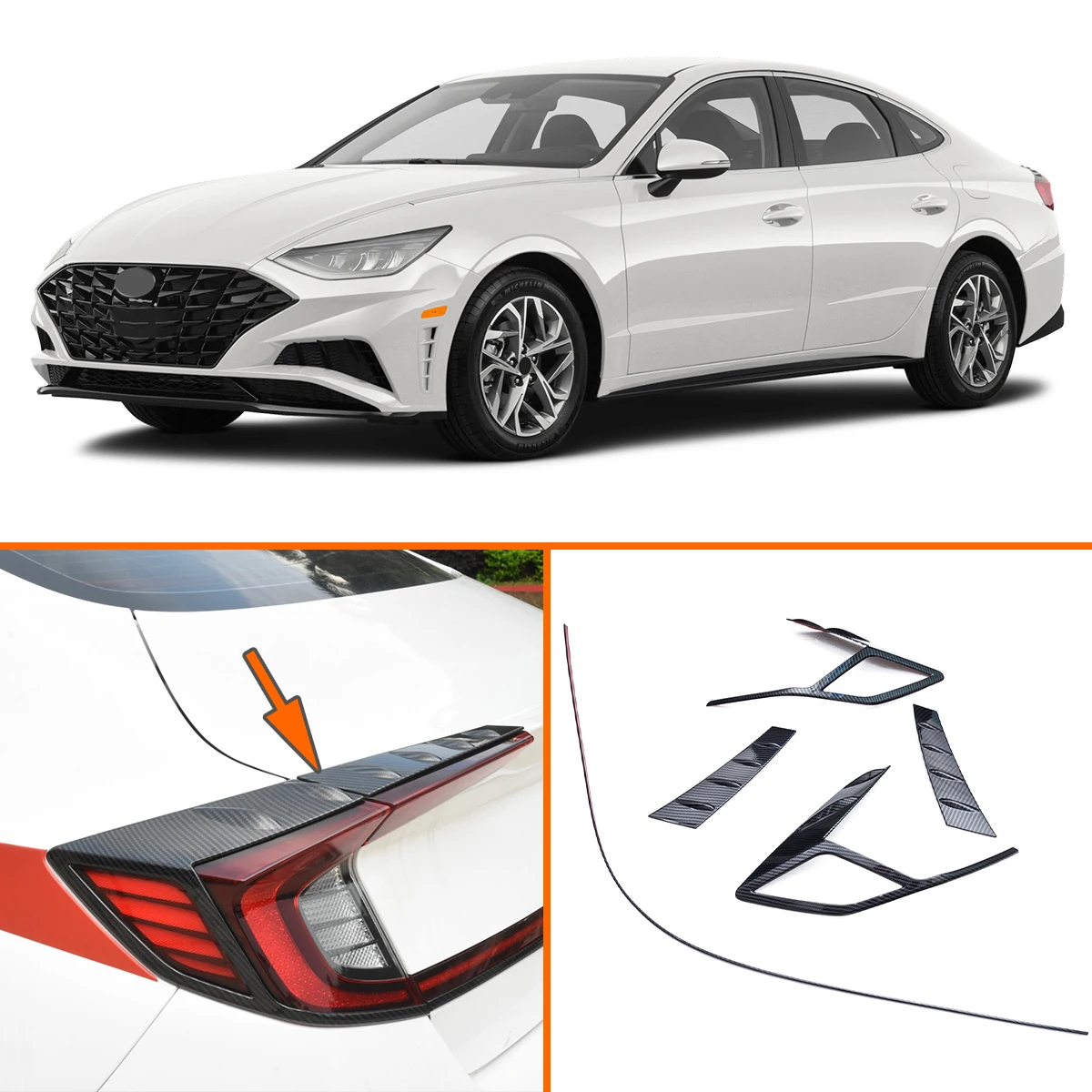 5Pcs For Hyundai Sonata 2020 2021 2022 2023 Carbon Fiber Look Rear Tail Light Lamp Frame Cover Accessories
5Pcs For Hyundai Sonata 2020 2021 2022 2023 Carbon Fiber Look Rear Tail Light Lamp Frame Cover Accessories