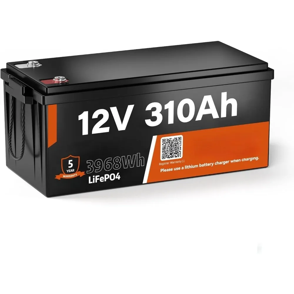 12V 310Ah LiFePO4 Lithium Battery,Max. 3968Wh Energy,100A BMS A+ Cells,15000+ Cycles Battery with Low-Temp Protection
12V 310Ah LiFePO4 Lithium Battery,Max. 3968Wh Energy,100A BMS A+ Cells,15000+ Cycles Battery with Low-Temp Protection