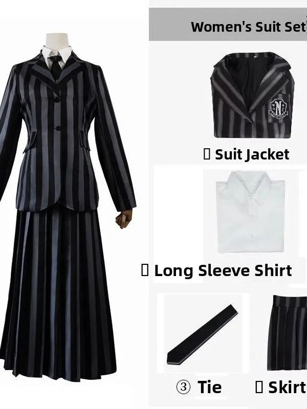 Halloween Wednesday Cosplay Uniform Set School Uniform Costume Women's Fashion Spring 2023 No Brand Registered Trademark
Halloween Wednesday Cosplay Uniform Set School Uniform Costume Women's Fashion Spring 2023 No Brand Registered Trademark