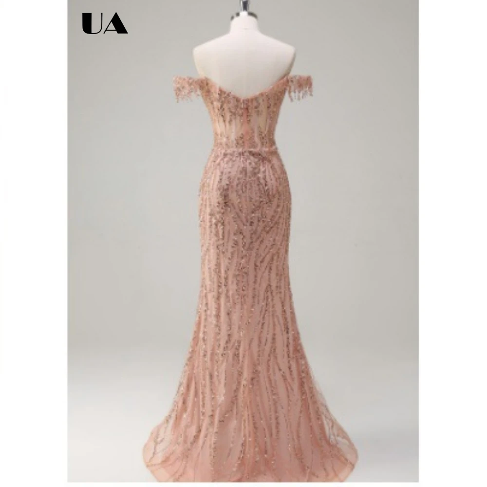 ULBYANRY Customized Mermaid Off-the-shoulder Evening Dress for Woman, Exquisite Beading Party Dress, Elegant Tassel Ball Gown
ULBYANRY Customized Mermaid Off-the-shoulder Evening Dress for Woman, Exquisite Beading Party Dress, Elegant Tassel Ball Gown
