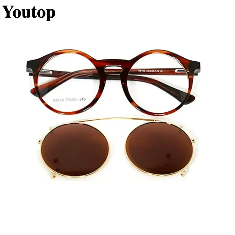 Women Clip On Sunglasses Men polarized removable Clips Flip Up Glasses Round retro Tortoise light Optical driving sun glasses
Women Clip On Sunglasses Men polarized removable Clips Flip Up Glasses Round retro Tortoise light Optical driving sun glasses