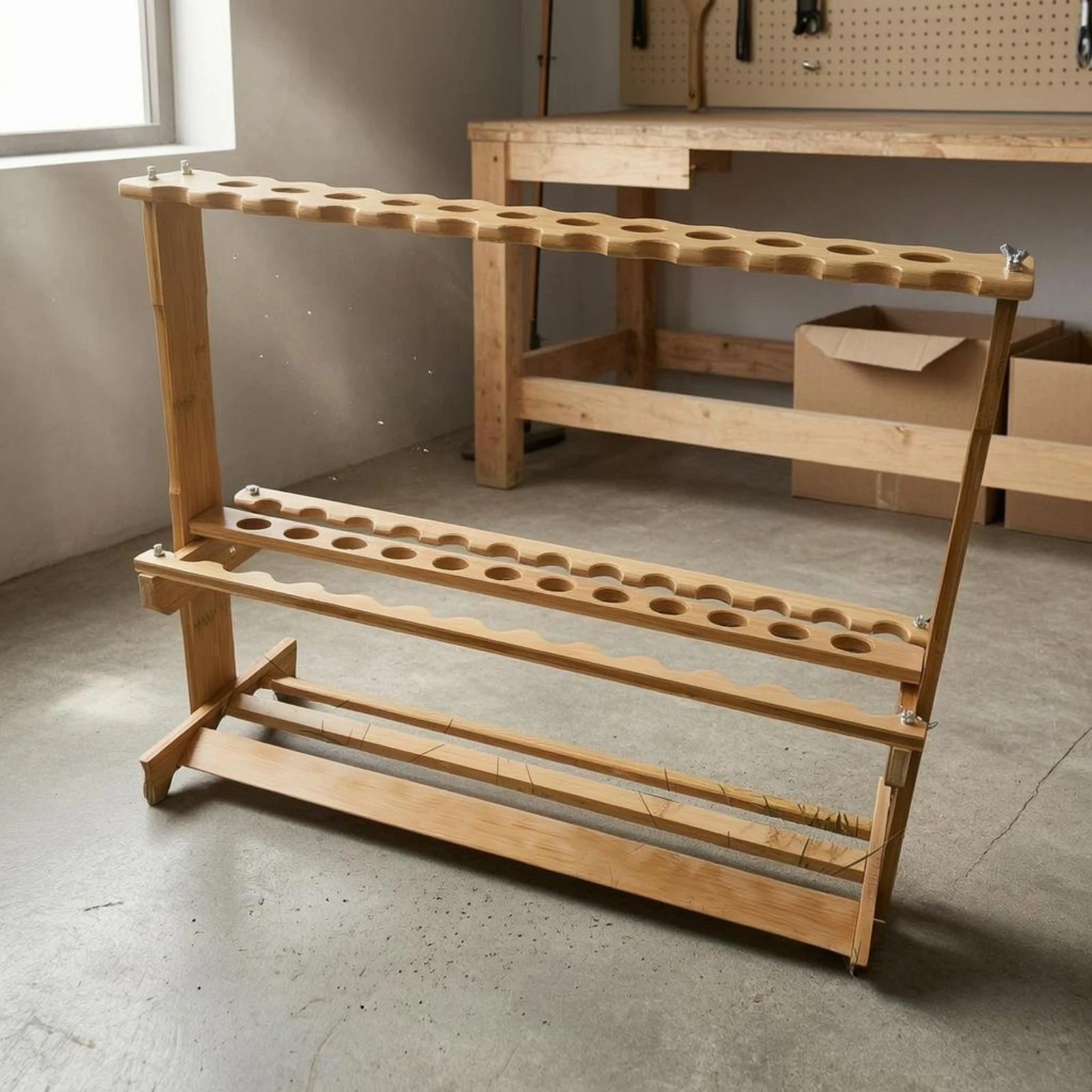 Bamboo Fishing Rod Rack unobstructedFrame Freestanding Rod Display Rack Storage Furniture Slotted Rails Circular Openings
Bamboo Fishing Rod Rack unobstructedFrame Freestanding Rod Display Rack Storage Furniture Slotted Rails Circular Openings