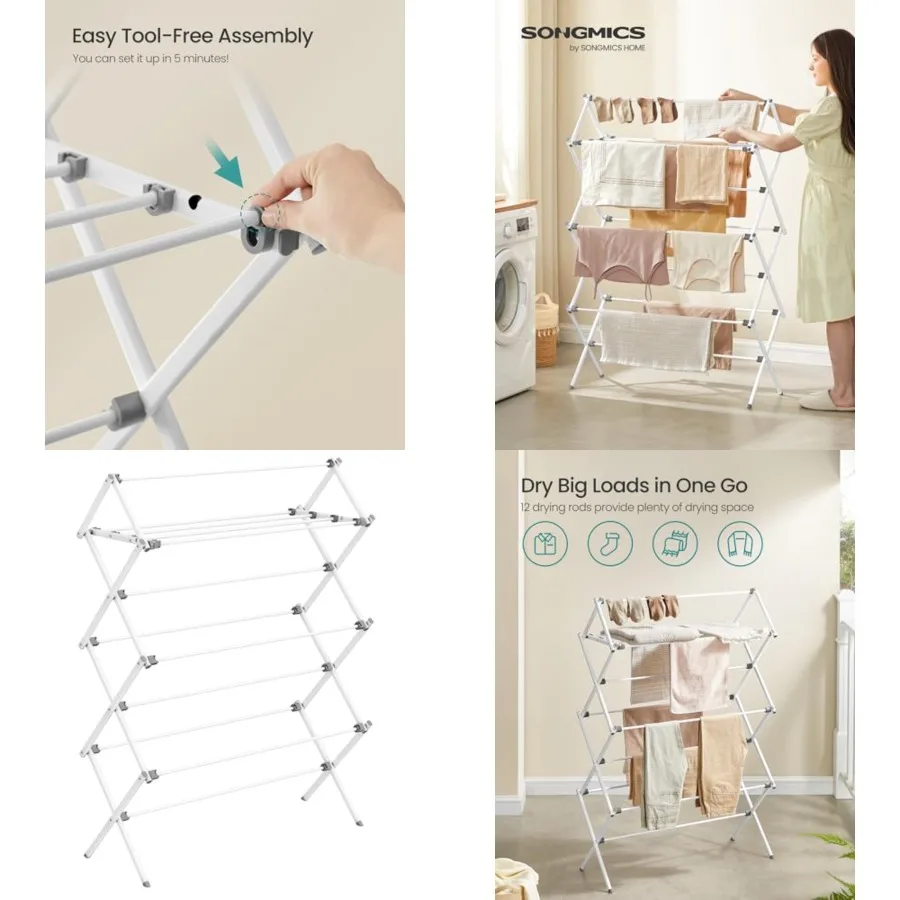 Foldable Clothes Drying Rack, Laundry Drying Rack, Clothes Airer, Steel Frame, 14.6 x 36.6 x 53.2 Inch, Easy Assembly, Indoor O
Foldable Clothes Drying Rack, Laundry Drying Rack, Clothes Airer, Steel Frame, 14.6 x 36.6 x 53.2 Inch, Easy Assembly, Indoor O