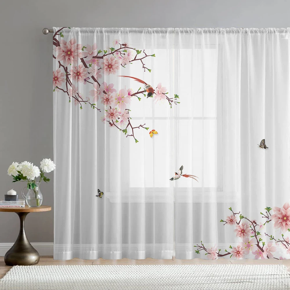 2PCS Home decoration printed window screens, peach blossoms and birds, curtains with pole pockets, kitchen, coffee shop, living
2PCS Home decoration printed window screens, peach blossoms and birds, curtains with pole pockets, kitchen, coffee shop, living