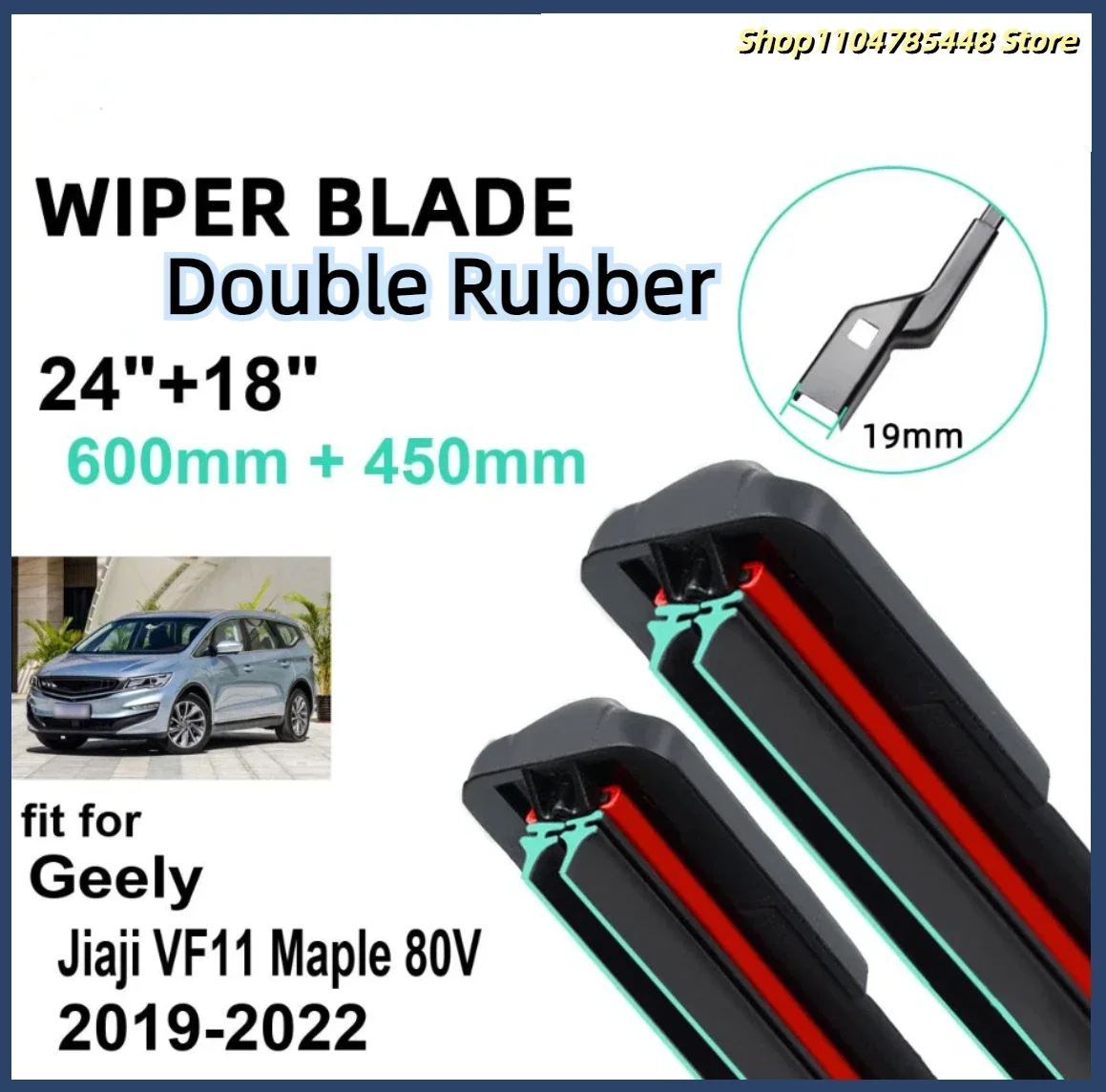 Car Wiper for Geely Jiaji VF11 Maple 80V 2019-2022 24" + 18" Front Rear Wiper Blades Brushes Cutter Accessories 2020 2021 2022
Car Wiper for Geely Jiaji VF11 Maple 80V 2019-2022 24" + 18" Front Rear Wiper Blades Brushes Cutter Accessories 2020 2021 2022