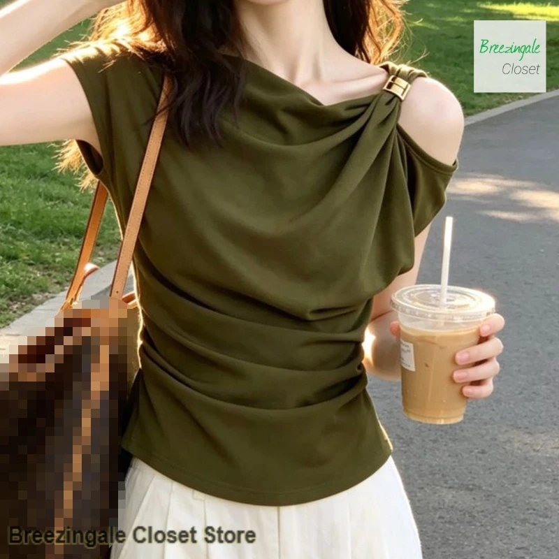 French fashion design green Joker top short-sleeved women's luxury temperament high-grade casual T-shirt in spring and summer
French fashion design green Joker top short-sleeved women's luxury temperament high-grade casual T-shirt in spring and summer