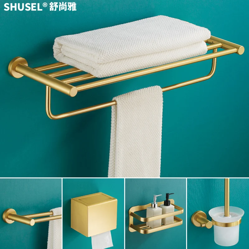 Punch-Free Golden Bath Towel Rack Towel Rack Bathroom Storage Rack Nordic Brushed Gold Bathroom Pendant Wall Hanging Set
Punch-Free Golden Bath Towel Rack Towel Rack Bathroom Storage Rack Nordic Brushed Gold Bathroom Pendant Wall Hanging Set