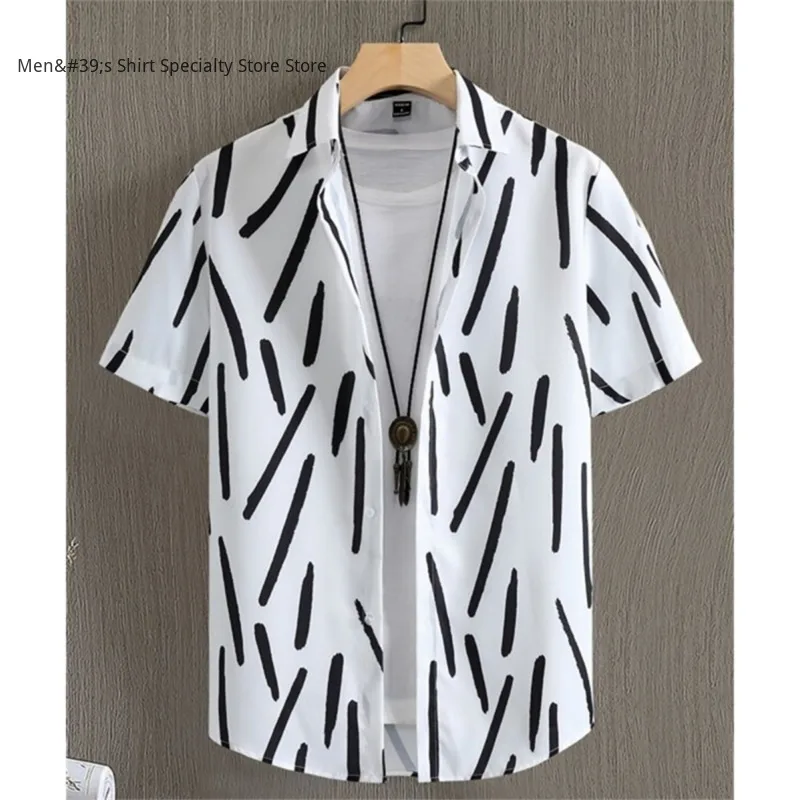 Striped shirts printed in 3D for men, Basic Hawaiian blouse, graphic button, short sleeves, reverse, streetwear, summer mode
Striped shirts printed in 3D for men, Basic Hawaiian blouse, graphic button, short sleeves, reverse, streetwear, summer mode