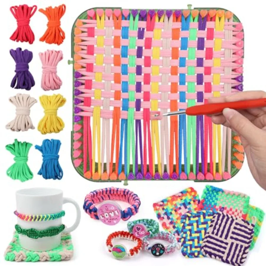 Kit Toys for , DIY Crafts Projects of 6 Potholders and 10 Friendship Bracelets, 2-in-1 Square Buildable Loom Knitting Kits, Gif
Kit Toys for , DIY Crafts Projects of 6 Potholders and 10 Friendship Bracelets, 2-in-1 Square Buildable Loom Knitting Kits, Gif