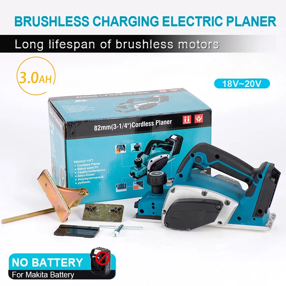 Brushless Planer Multifunctional Home Desktop Hair Planer Woodworking Portable Hand Tool for Makita Lithium Battery
Brushless Planer Multifunctional Home Desktop Hair Planer Woodworking Portable Hand Tool for Makita Lithium Battery