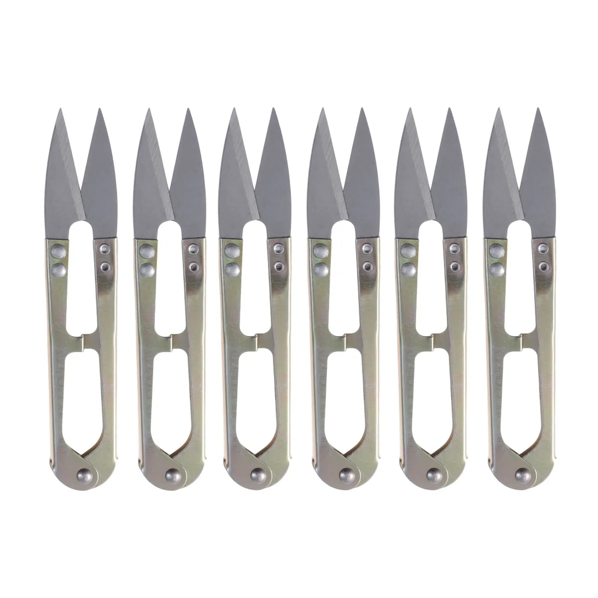 6 pcs U Shape Spring Scissors High Carbon Steel Thread Cutter For Sewing Embroidery Trimming Nipper Fishing Line Craft Tool
6 pcs U Shape Spring Scissors High Carbon Steel Thread Cutter For Sewing Embroidery Trimming Nipper Fishing Line Craft Tool