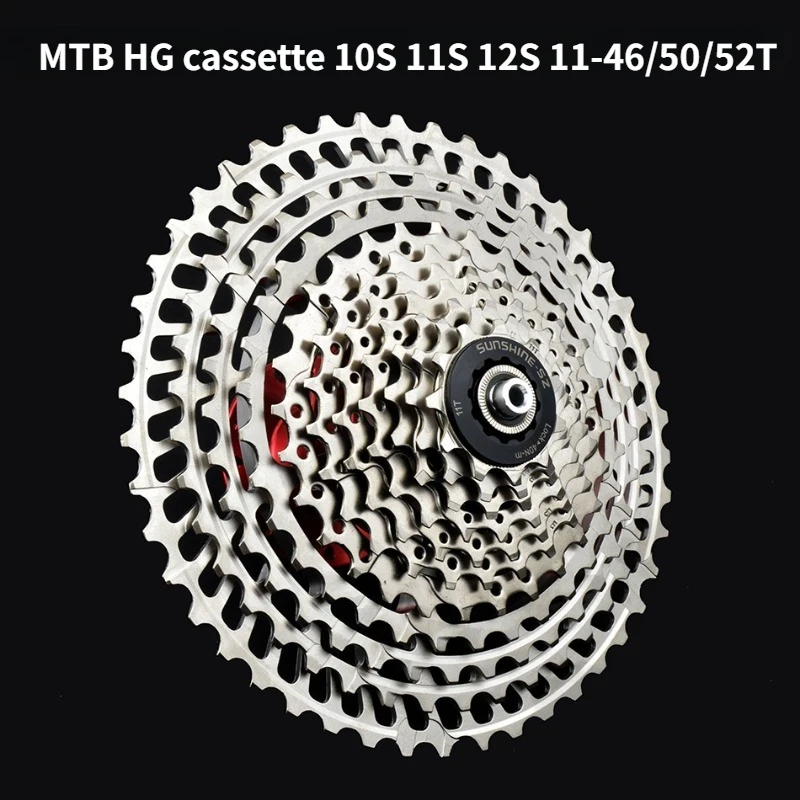 SUNSHINE 12-speed mtb cassette 11 46 50 52 Ultralight 10V 11V 12V speed hg cassette for SHIMANO DEORE SLX XT SRAM Transmission
SUNSHINE 12-speed mtb cassette 11 46 50 52 Ultralight 10V 11V 12V speed hg cassette for SHIMANO DEORE SLX XT SRAM Transmission