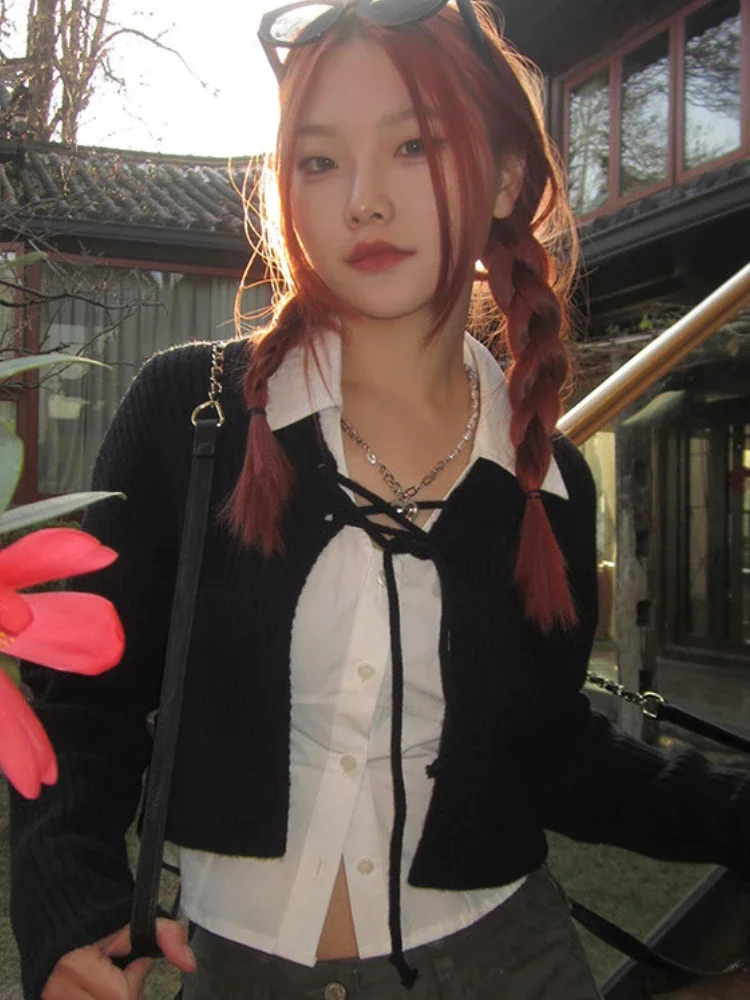 Укороченные кардиганы женские на шнуровке уличная одежда с длинным рукавом свободные вязаные универсальные весенние шикарные повседневные модные Ulzzang простые женские
Укороченные кардиганы женские на шнуровке уличная одежда с длинным рукавом свободные вязаные универсальные весенние шикарные повседневные модные Ulzzang простые женские