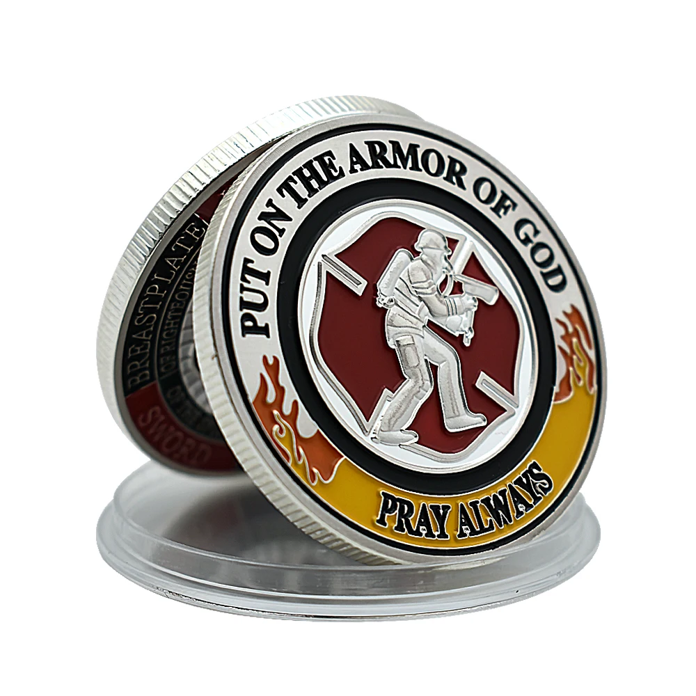 Fire Armor Fire Fighting Hero Silver Plated Coin FRAY ALWAYS Challenge Coin Holiday Gift Lucky Coin for Fans Collection
Fire Armor Fire Fighting Hero Silver Plated Coin FRAY ALWAYS Challenge Coin Holiday Gift Lucky Coin for Fans Collection