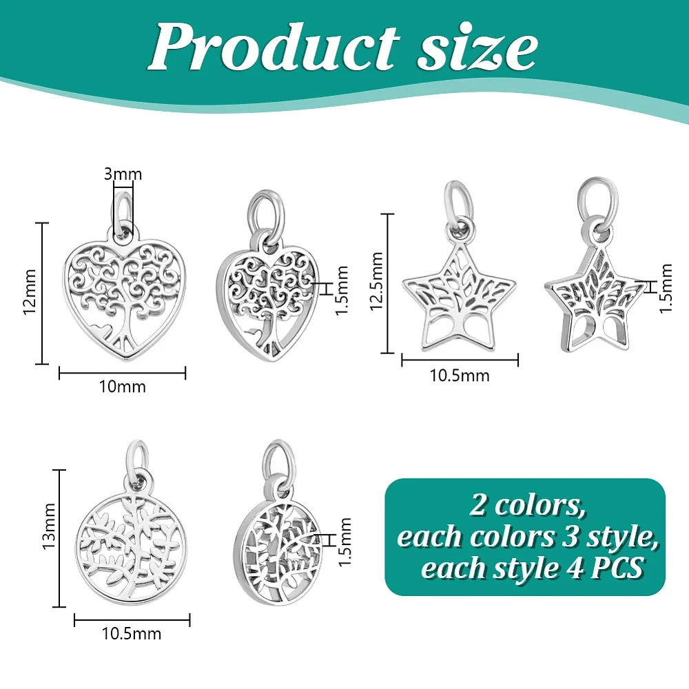 Brass Charms Tree of Life with Jump Ring Hollow Mixed Color 12~13x10~10.5x1.5mm Hole: 3mm 4pcs/style
Brass Charms Tree of Life with Jump Ring Hollow Mixed Color 12~13x10~10.5x1.5mm Hole: 3mm 4pcs/style