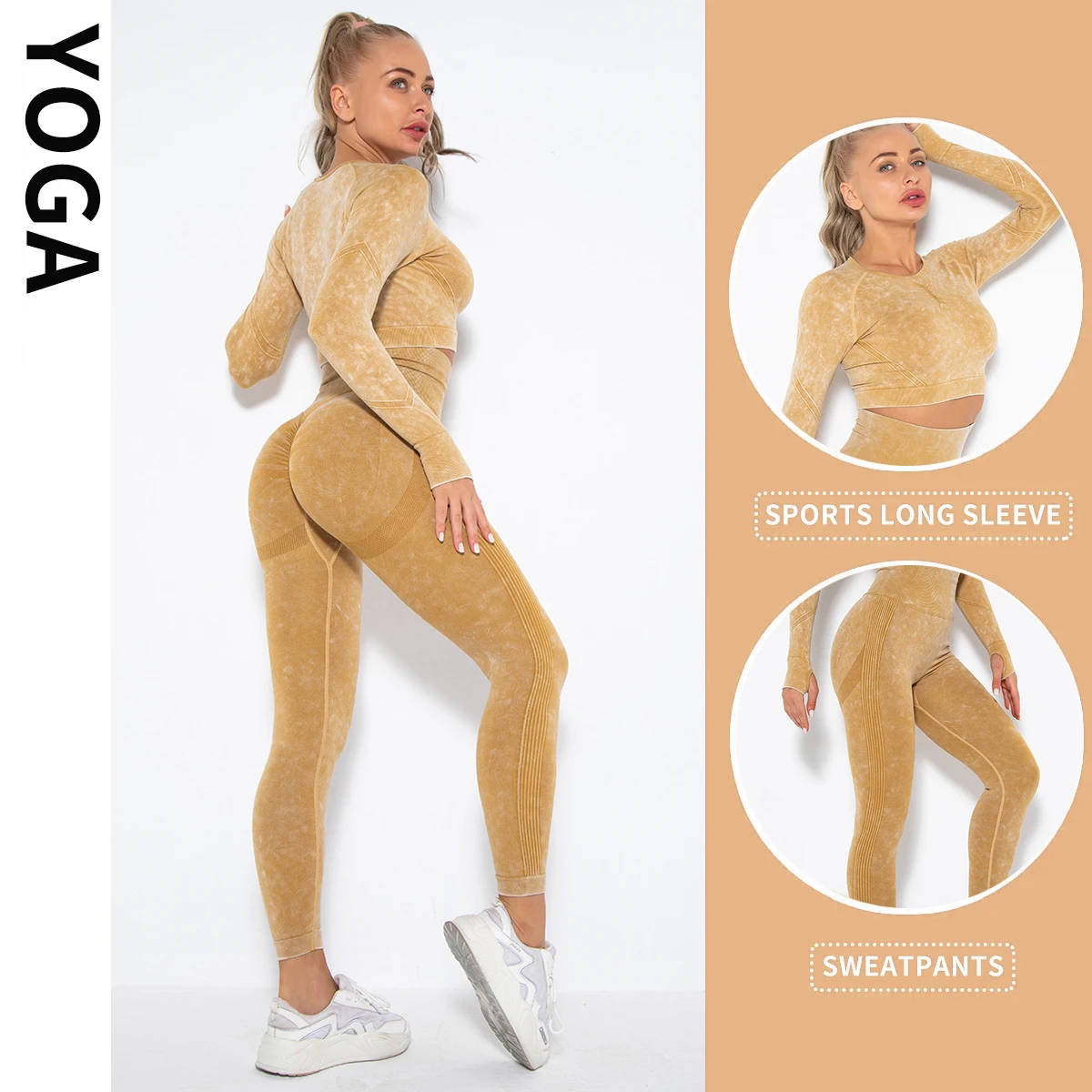 Workout Sets for Women 2 Piece Seamless Long Sleeve Crop Tops Seamless Ribbed High Waist Leggings, Yellow
Workout Sets for Women 2 Piece Seamless Long Sleeve Crop Tops Seamless Ribbed High Waist Leggings, Yellow