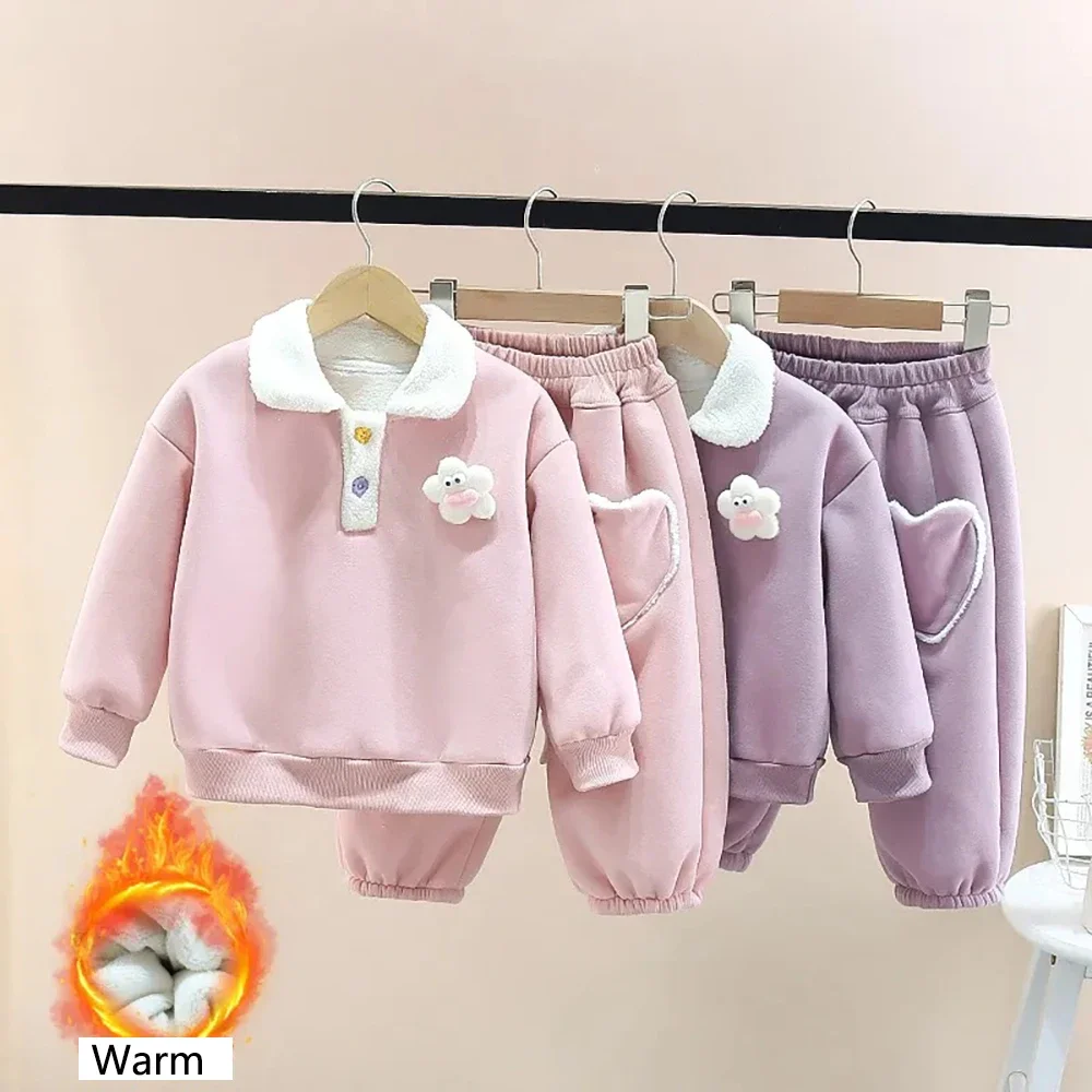 Kids Girls Warm Clothes Sets Cute Collar Fleece +Pants 2Pcs 2025 Children Thick Sweatshirt Outfit Suit
Kids Girls Warm Clothes Sets Cute Collar Fleece +Pants 2Pcs 2025 Children Thick Sweatshirt Outfit Suit
