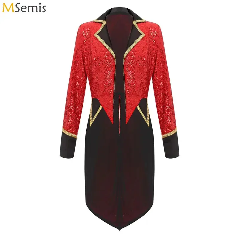 Women Sequin Tuxedo Jacket Sparkle Magician Tailcoat Blazer Outerwear Cosplay Party Halloween Dress Up Ringmaster Circus Costume
Women Sequin Tuxedo Jacket Sparkle Magician Tailcoat Blazer Outerwear Cosplay Party Halloween Dress Up Ringmaster Circus Costume