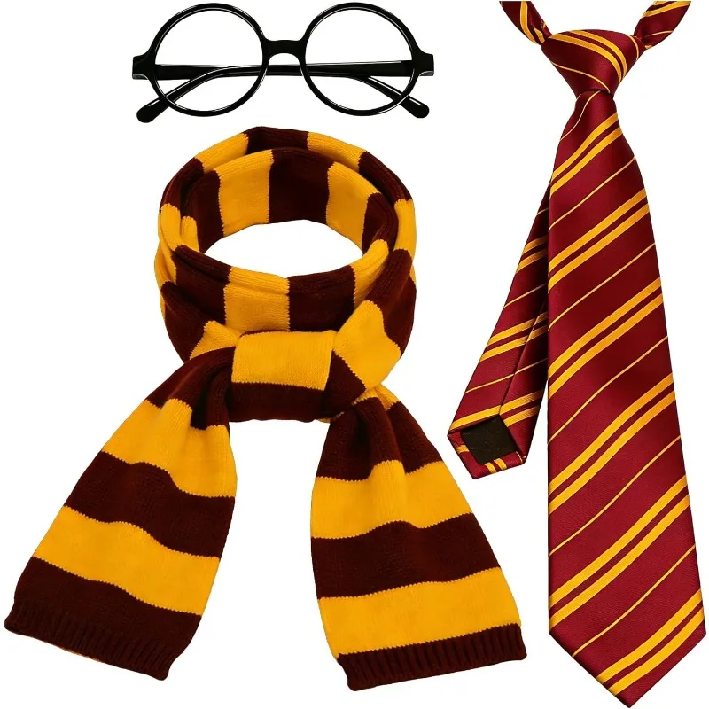 Wizard Glasses Red Tie Knit Striped Scarf Halloween Cosplay Part Set Magic Movie Costume Accessories Themed Party Dress Up
Wizard Glasses Red Tie Knit Striped Scarf Halloween Cosplay Part Set Magic Movie Costume Accessories Themed Party Dress Up