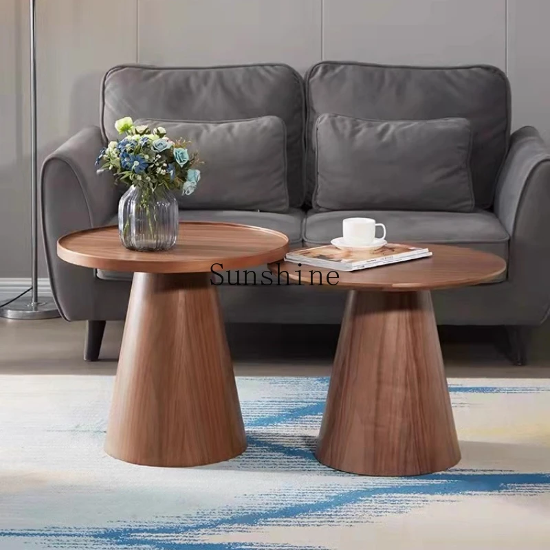 Italian minimalist round natural walnut living room coffee table
Italian minimalist round natural walnut living room coffee table