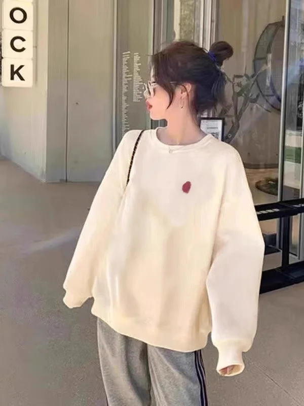 plus Size round Ne Sweatirt Women's Winter Thiened Fce Lined Long Sve Loose Fit Slimming Outerwear Red Color
plus Size round Ne Sweatirt Women's Winter Thiened Fce Lined Long Sve Loose Fit Slimming Outerwear Red Color
