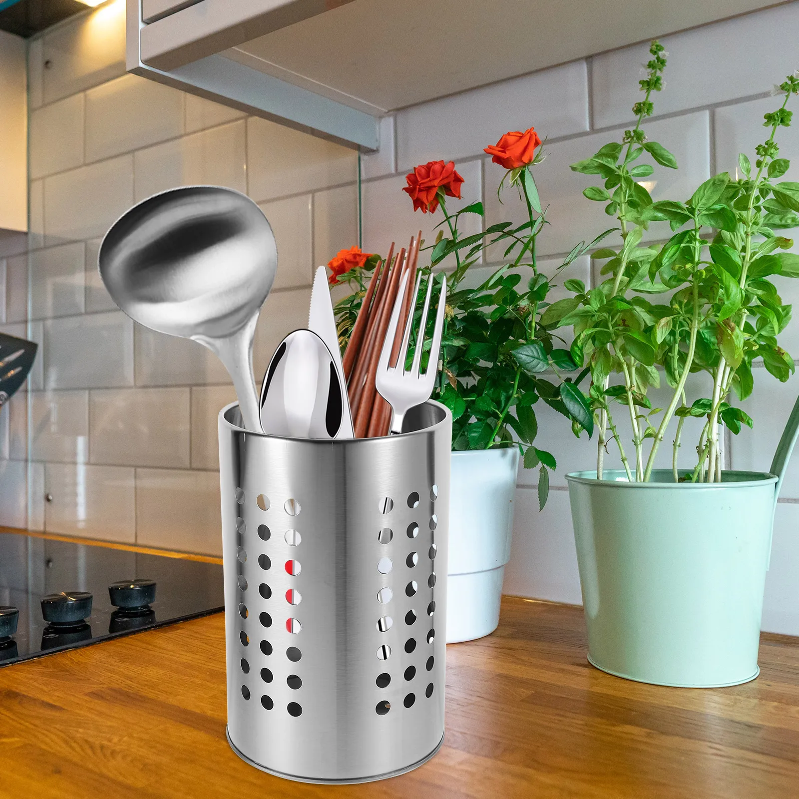 Stainless Steel Draining Chopstick Cage Large Capacity Kitchen Utensil Holder Silverware Organizer Self Draining Holes Cutlery
Stainless Steel Draining Chopstick Cage Large Capacity Kitchen Utensil Holder Silverware Organizer Self Draining Holes Cutlery