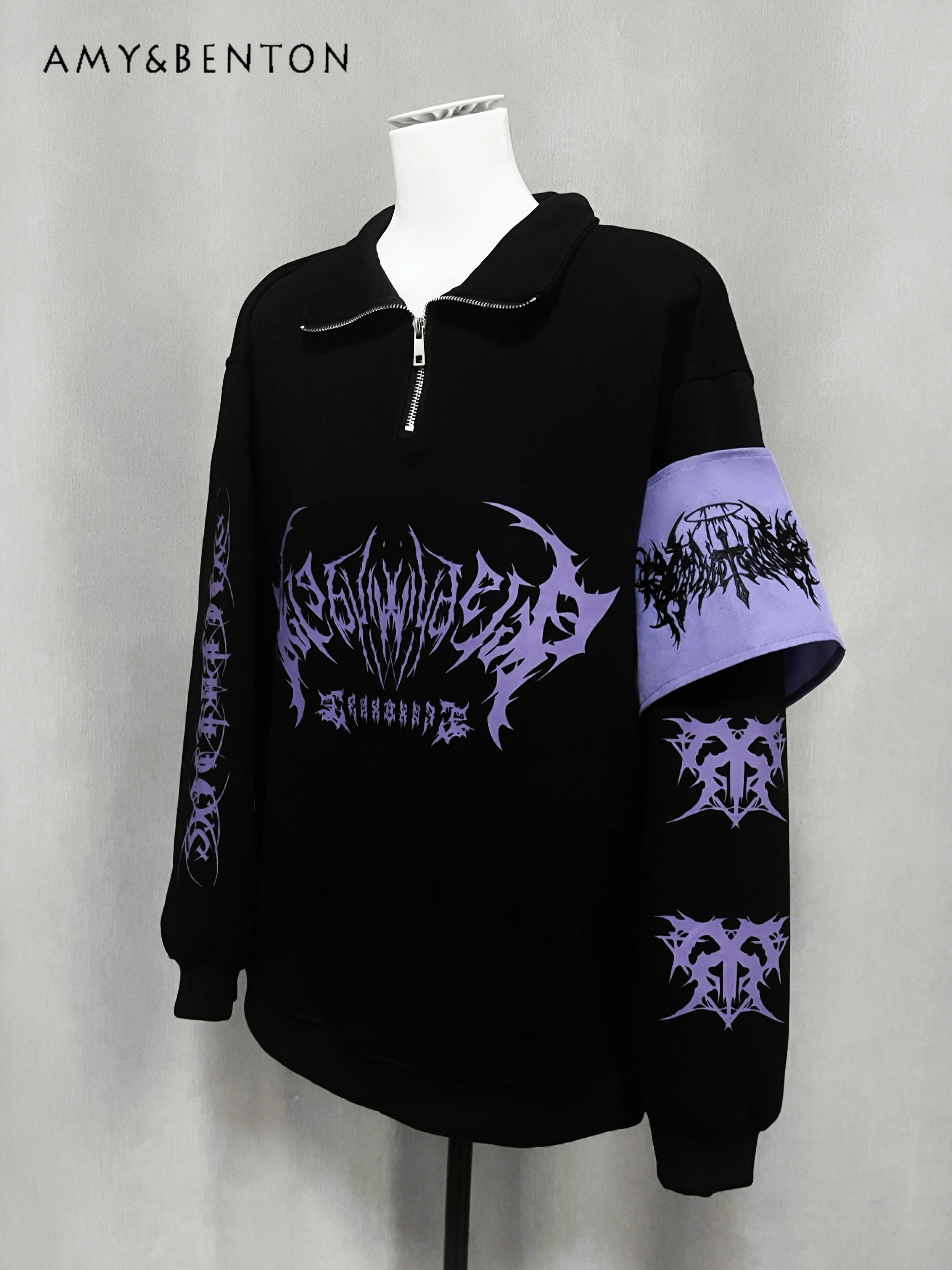 Original Turtleneck Dark Girl Goth Letter Printed Hoodies Subculture Mine Series Mass Production Splicing Color Y2K Sweatshirt
Original Turtleneck Dark Girl Goth Letter Printed Hoodies Subculture Mine Series Mass Production Splicing Color Y2K Sweatshirt