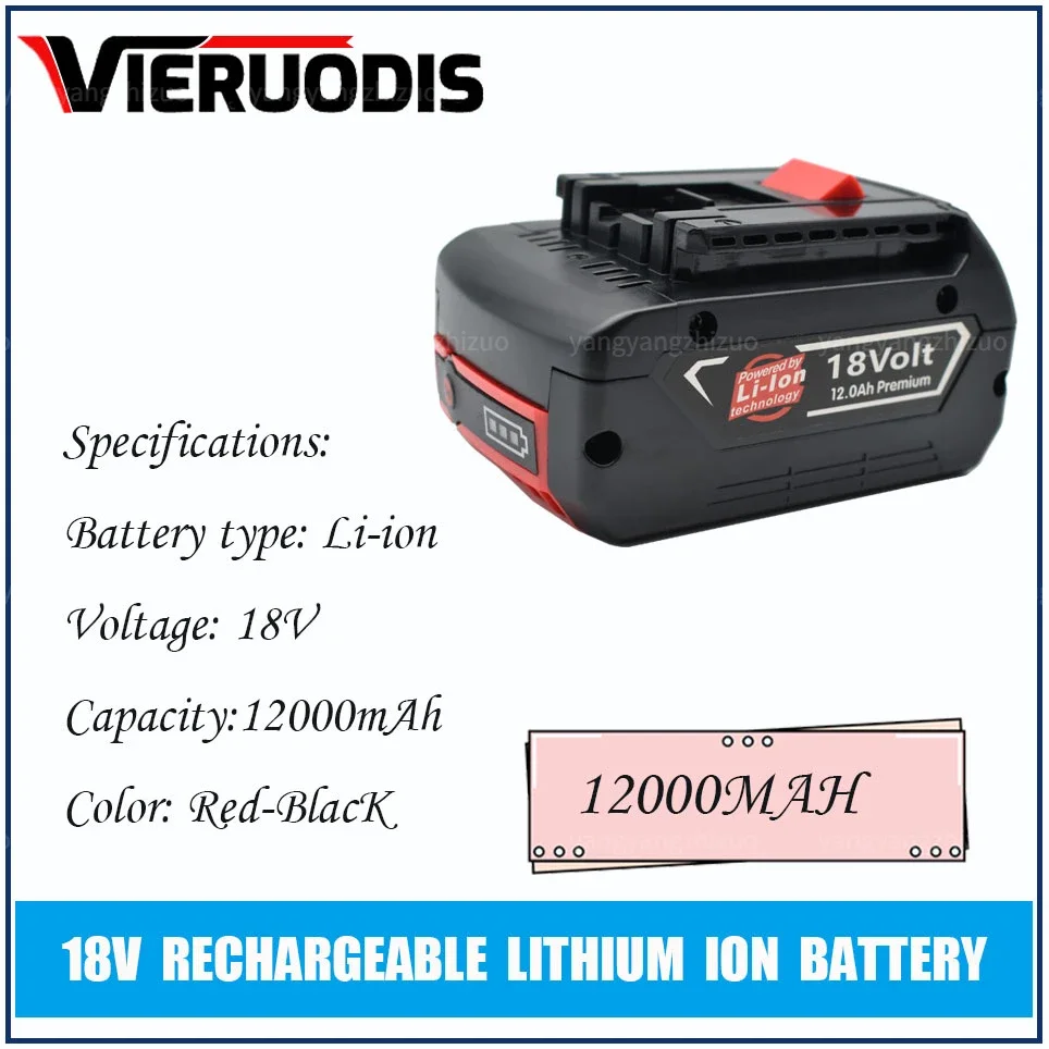 For Bosch 18V 12.0AH Professional Lithium Battery Rechargeable Power Tool Battery for Bosch BAT609 BAT609G BAT618 BAT618G
For Bosch 18V 12.0AH Professional Lithium Battery Rechargeable Power Tool Battery for Bosch BAT609 BAT609G BAT618 BAT618G