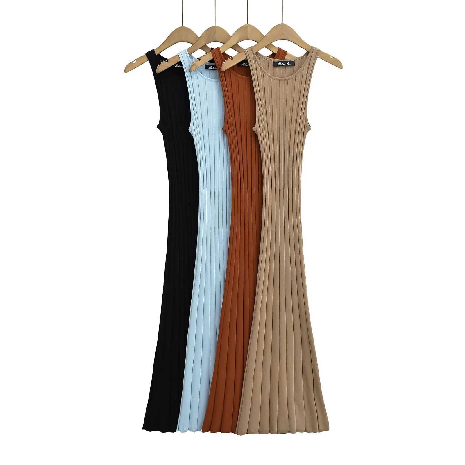 Withered Fashion Temperament Amazon Women's Wholesale Round Neck Wide Strip Sleeveless Knitted Skirt Vestidos Women's Dress
Withered Fashion Temperament Amazon Women's Wholesale Round Neck Wide Strip Sleeveless Knitted Skirt Vestidos Women's Dress