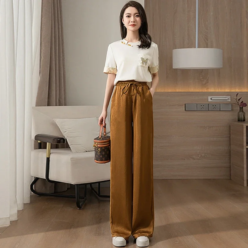 New Chinese Ice Silk Draping Drawstring High Waist Loose Straight Wide Leg Pants
New Chinese Ice Silk Draping Drawstring High Waist Loose Straight Wide Leg Pants