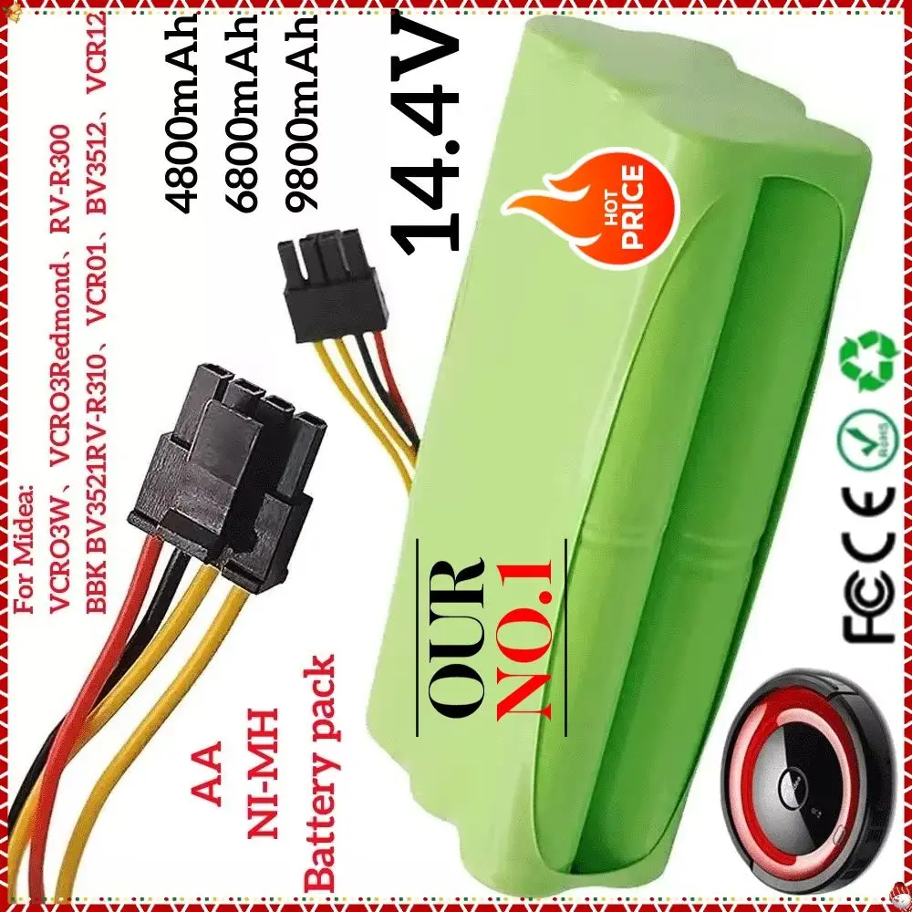 14.4v Vacuum cleaner robot battery VCR03W NI-MH AA suitable for Midea VCR03W VCR03 battery Redmond RV-R300 BBK BV3521 RV-R310
14.4v Vacuum cleaner robot battery VCR03W NI-MH AA suitable for Midea VCR03W VCR03 battery Redmond RV-R300 BBK BV3521 RV-R310